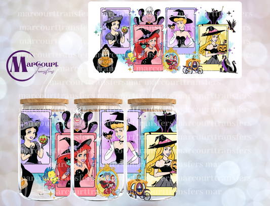 PRINCESS HALLOWEEN TAROT-16 0Z-UV DTF CUP WRAP