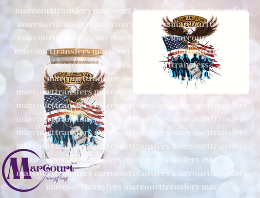 PROUD AMERICAN VETERAN-UV DTF CUP WRAP