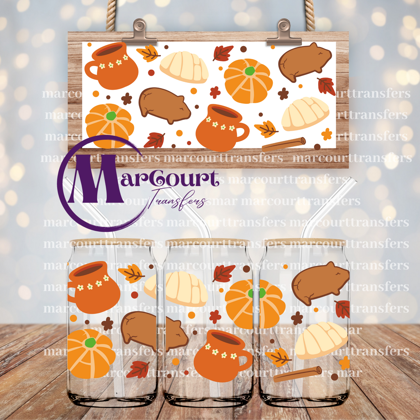 PUMPKIN CONCHAS-16 0Z-UV DTF CUP WRAP