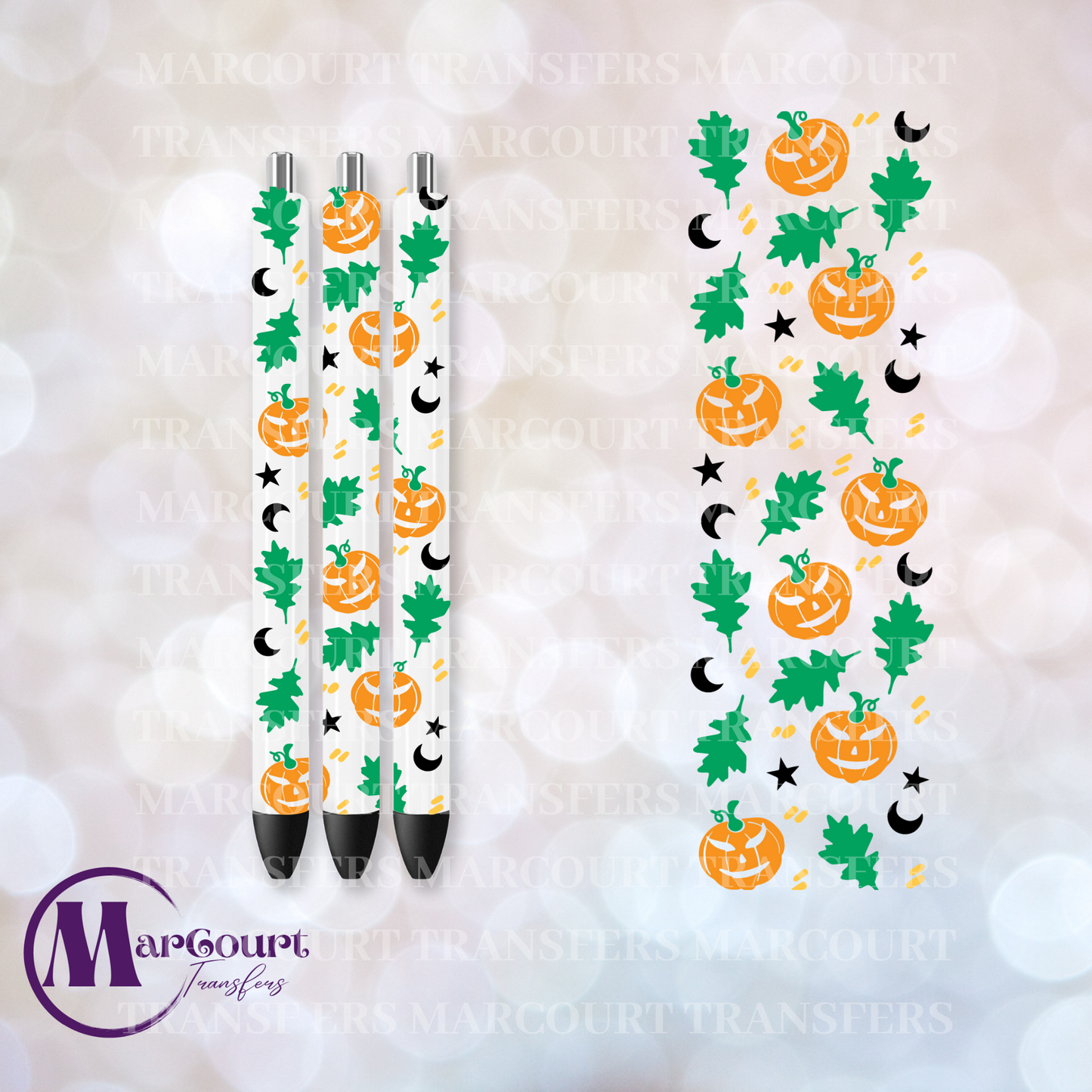 PUMPKIN AND GREEN LEAF-UV PEN WRAP