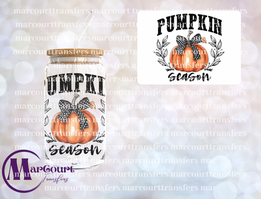 PUMPKIN SEASON POLKA DOT BOW-DECAL-UV DTF CUP WRAP