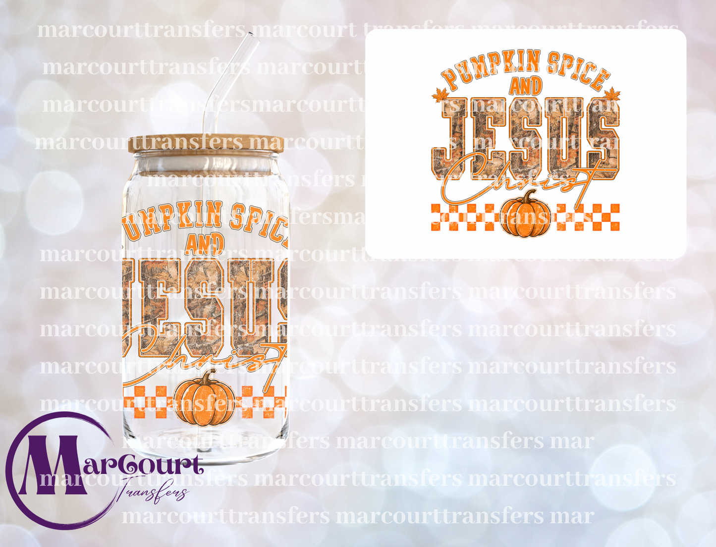 PUMPKIN SPICE AND JESUS CHRIST-UV DTF CUP WRAP