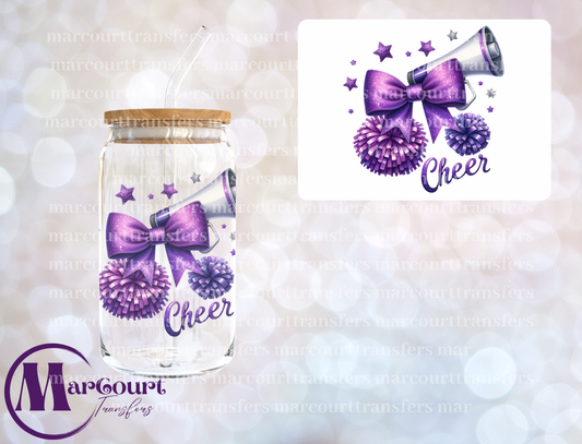 PURPLE CHEER-DECAL-UV DTF CUP WRAP