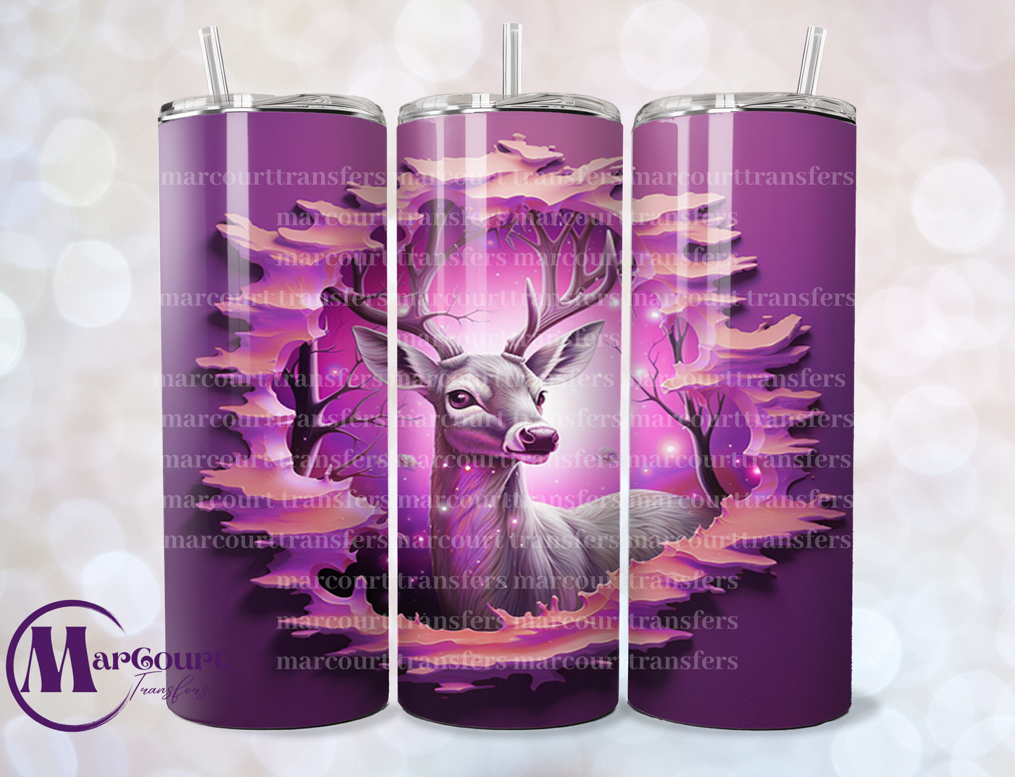 PURPLE DEER BREAKTHRU-SKINNY TUMBLER TRANSFER