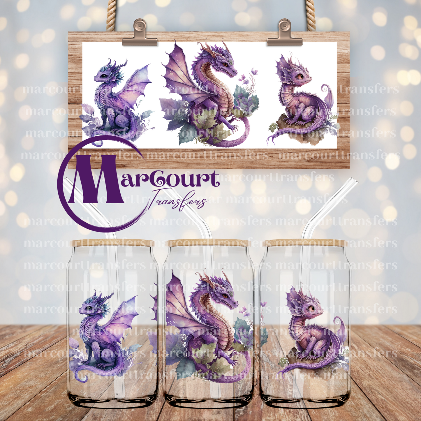 PURPLE DRAGONS-16 0Z-UV DTF CUP WRAP