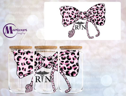 RN COQUETTE BOW STETHOSCOPE-16 0Z-UV DTF CUP WRAP