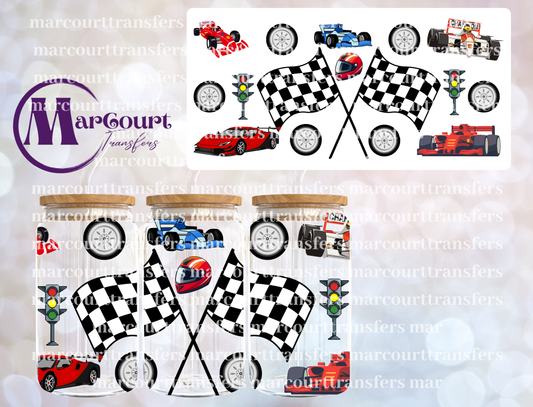 RACE CARS-16 0Z-UV DTF CUP WRAP