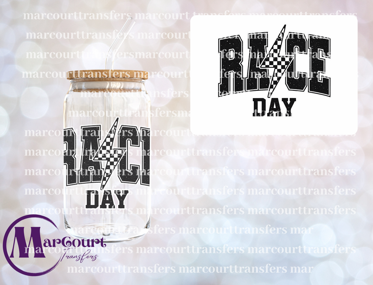RACE DAY LIGHTNING STRIKE-UV DTF CUP WRAP