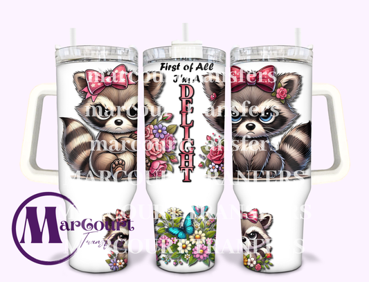 RACOON DELIGHT-40 0Z-SUBLIMATION TUMBLER TRANSFER
