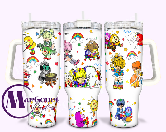 RAINBOW BRITE-40 0Z-UV DTF CUP WRAP