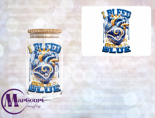 RAMS I BLEED GOLD AND BLUE-DECAL-UV DTF CUP WRAP