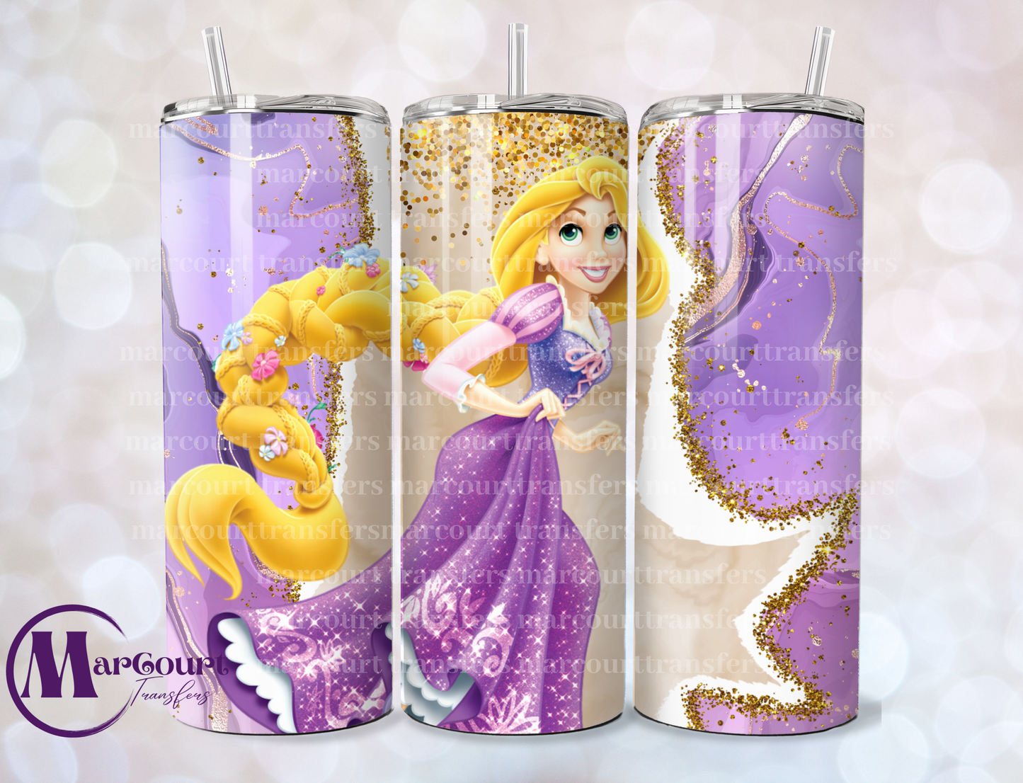 RAPUNZEL GLITTER-SKINNY TUMBLER TRANSFER