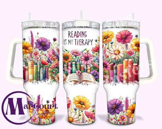 READING IS MY THERAPY 2-40 0Z-UV DTF CUP WRAP