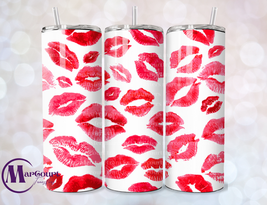 RED KISSES-SKINNY TUMBLER TRANSFER