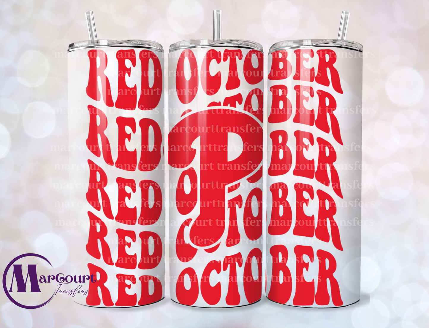 RED OCTOBER PHILLIES-SKINNY TUMBLER TRANSFER