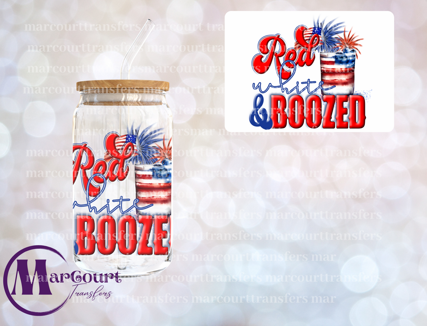 RED WHITE AND BOOZED-DECAL-UV DTF CUP WRAP