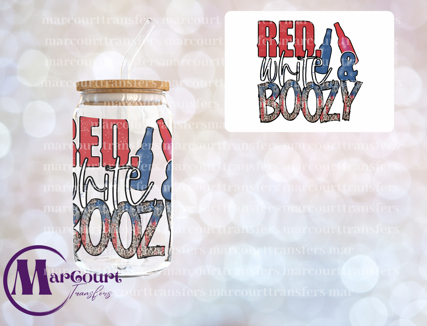 RED WHITE AND BOOZY-DECAL-UV DTF CUP WRAP