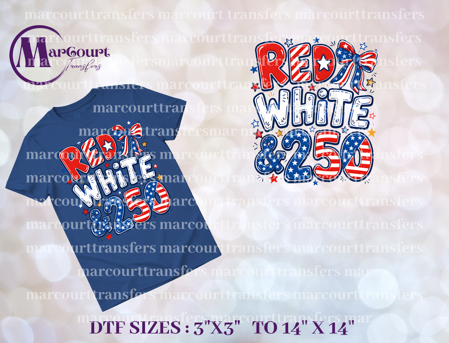 DTF-RED WHITE AND 250