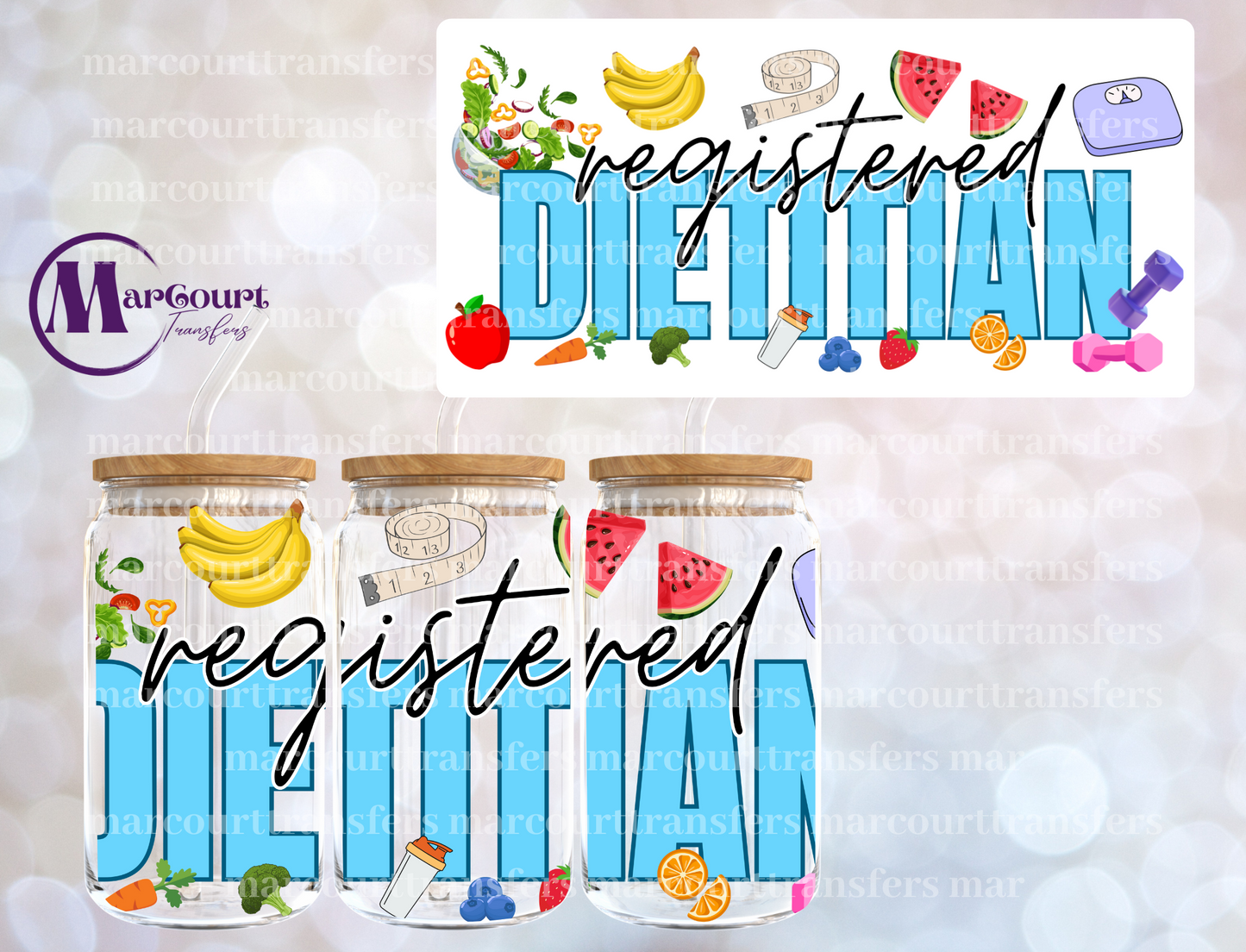 REGISTERED DIETITIAN-16 0Z-UV DTF CUP WRAP