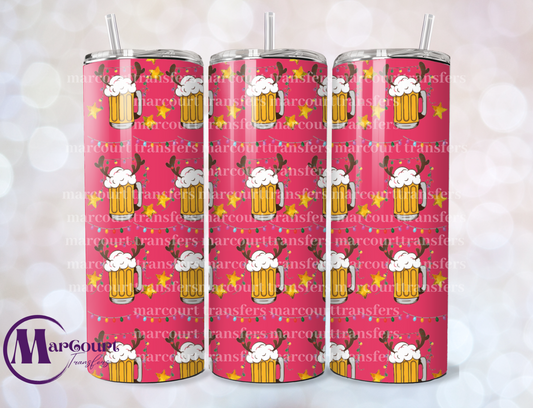 REINDEER BEER 20-SKINNY TUMBLER TRANSFER