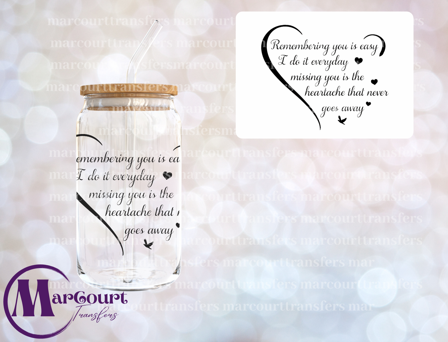 REMEMBERING YOU IS EASY- DECAL-UV DTF CUP WRAP