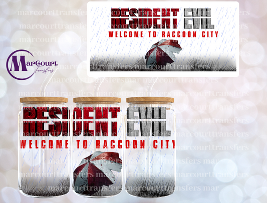 RESIDENT EVIL RACCOON CITY-16 0Z-UV DTF CUP WRAP