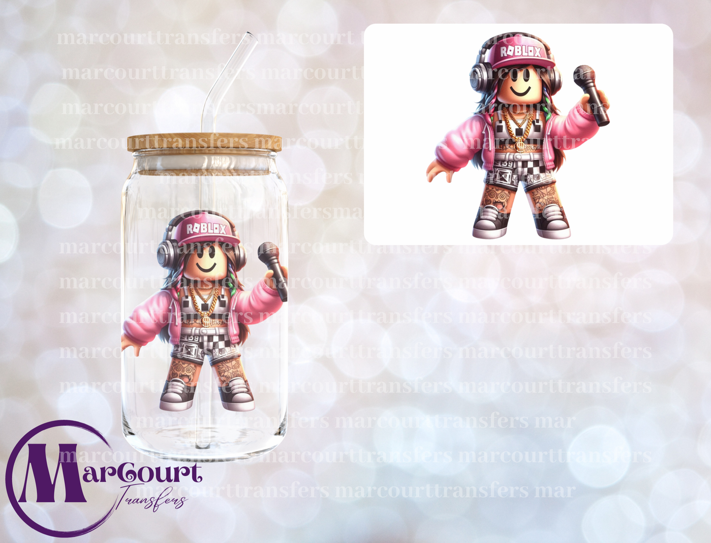 ROBLOX GIRL 3-DECAL-UV DTF CUP WRAP