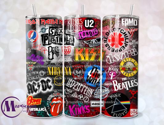 ROCK BANDS-SKINNY TUMBLER TRANSFER