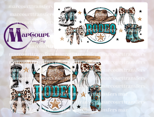 RODEO BOOTS N BOWS-16 0Z-UV DTF CUP WRAP