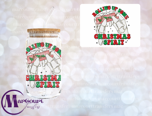 ROLLING UP SOME CHRISTMAS SPIRIT GREEN AND WHITE SNACK CAKES-DECAL-UV DTF CUP WRAP