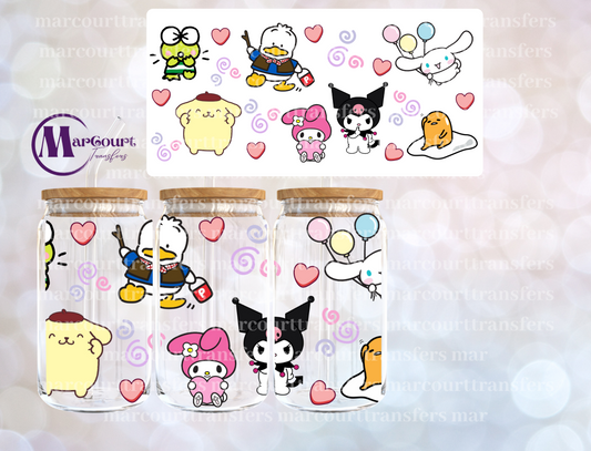 SANRIO CHARACTERS-16 0Z-UV DTF CUP WRAP