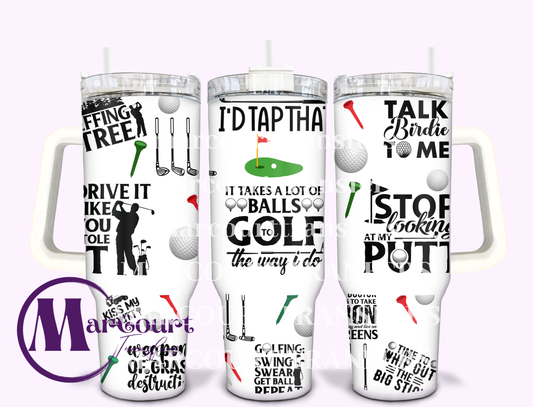 SARCASTIC GOLF-40 0Z-UV DTF CUP WRAP