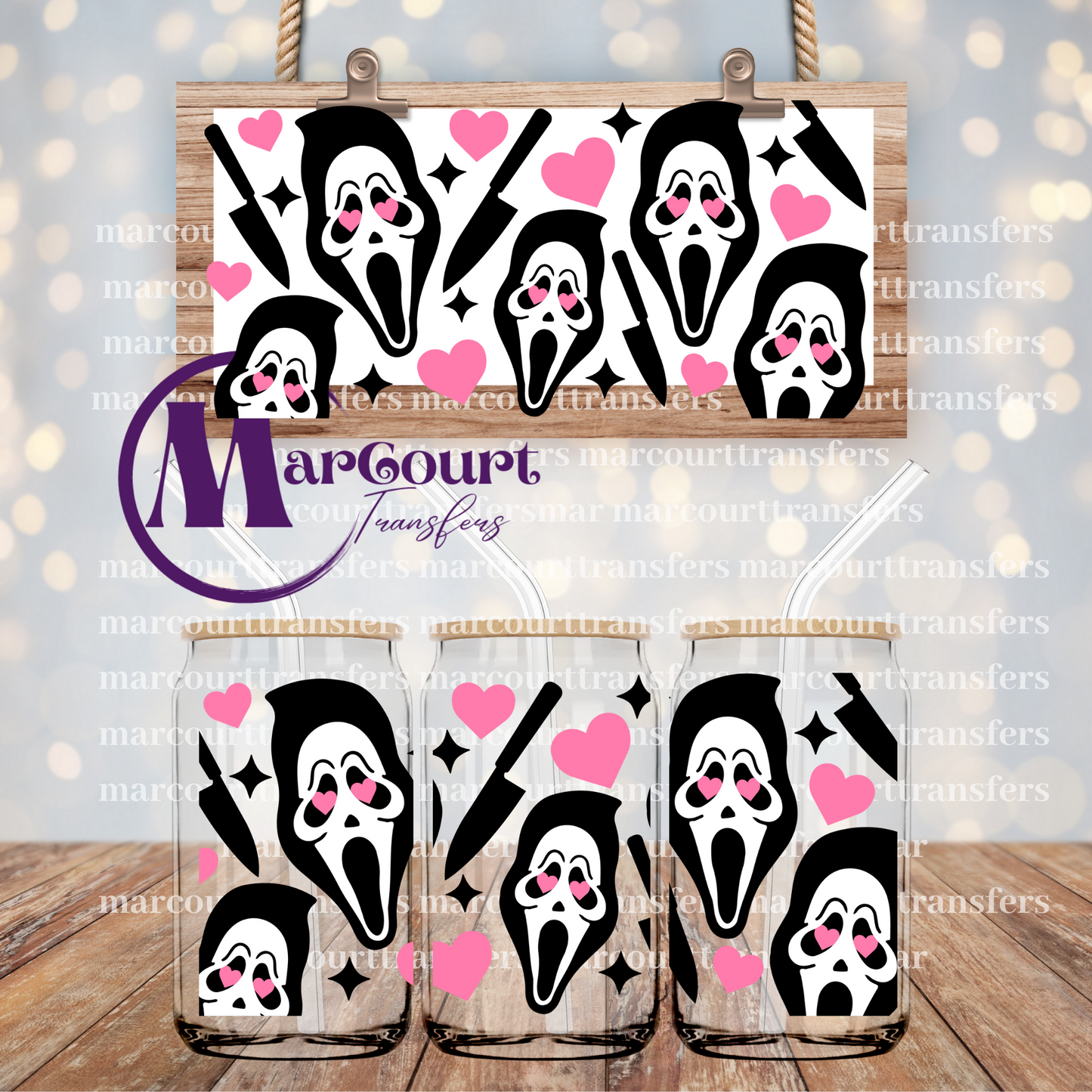 SCREAM HEARTS-16 0Z-UV DTF CUP WRAP