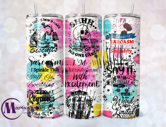 SHHH NO ONE CARES-20 OZ-UV DTF CUP WRAP