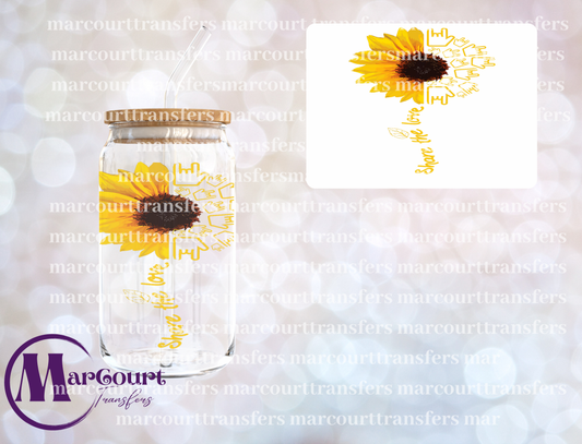 SIGN LANGUAGE AMERICAN SUNFLOWER-DECAL-UV DTF CUP WRAP
