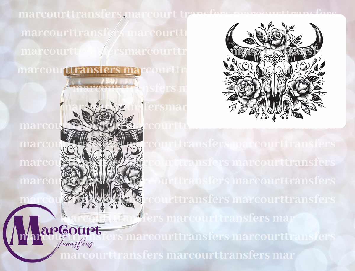 SKULL AND ROSES 2-DECAL-UV DTF CUP WRAP