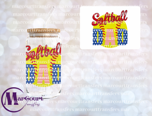 SOFTBALL DAD-DECAL-UV DTF CUP WRAP
