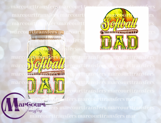 SOFTBALL DAD 2-DECAL-UV DTF CUP WRAP