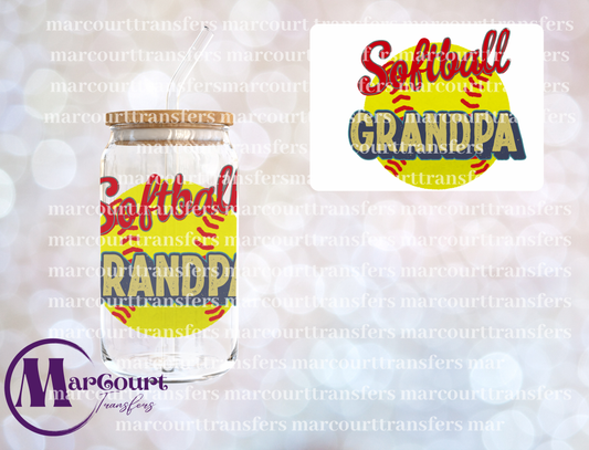 SOFTBALL GRANDPA-DECAL-UV DTF CUP WRAP