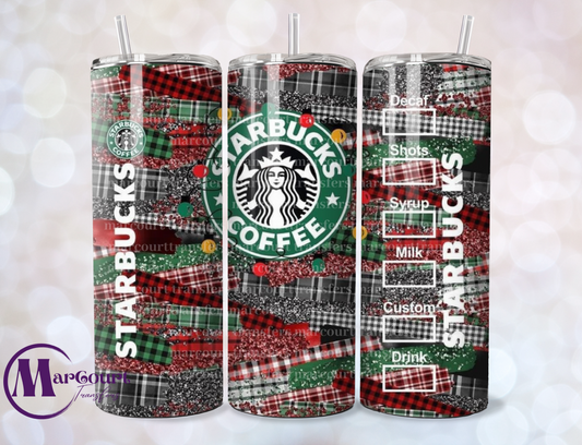 STARBUCKS CHRISTMAS RIBBONS-SKINNY TUMBLER TRANSFER