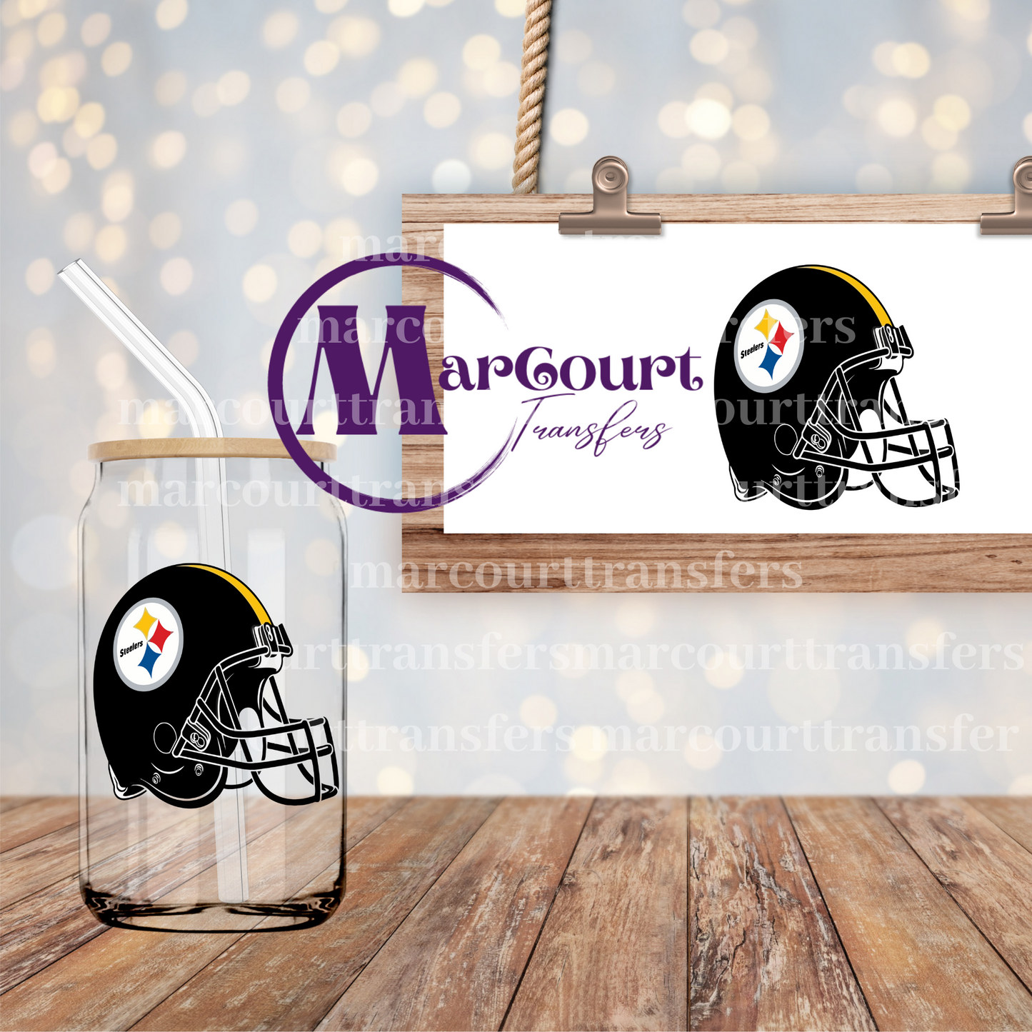 STEELERS HELMET-DECAL-UV DTF CUP WRAP