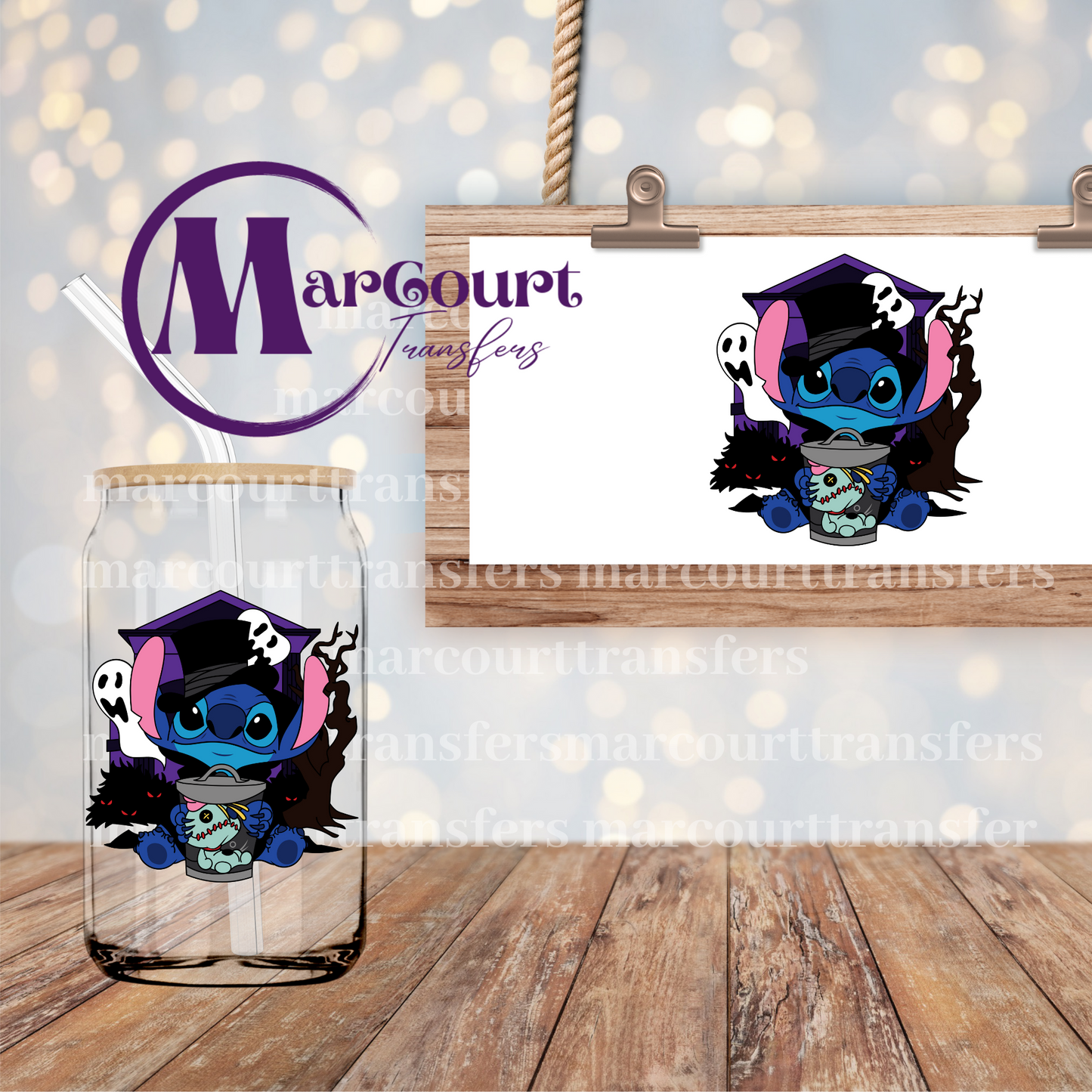 STITCH WITH GHOSTS DECAL-UV DTF CUP WRAP