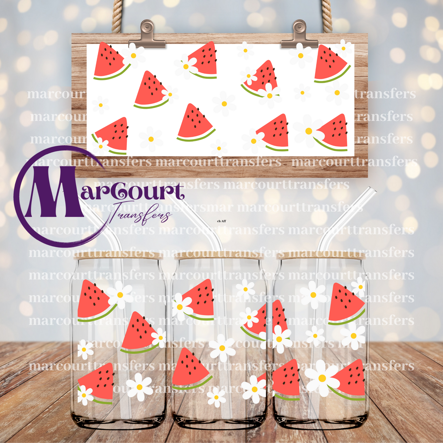 SUMMER WATERMELONS-16 0Z-UV DTF CUP WRAP