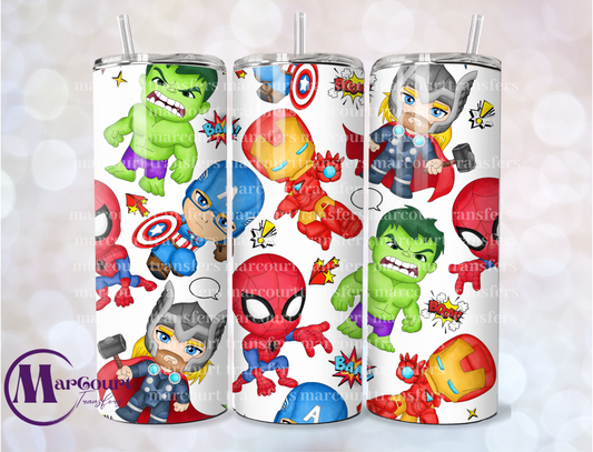 SUPER HERO-SKINNY TUMBLER TRANSFER
