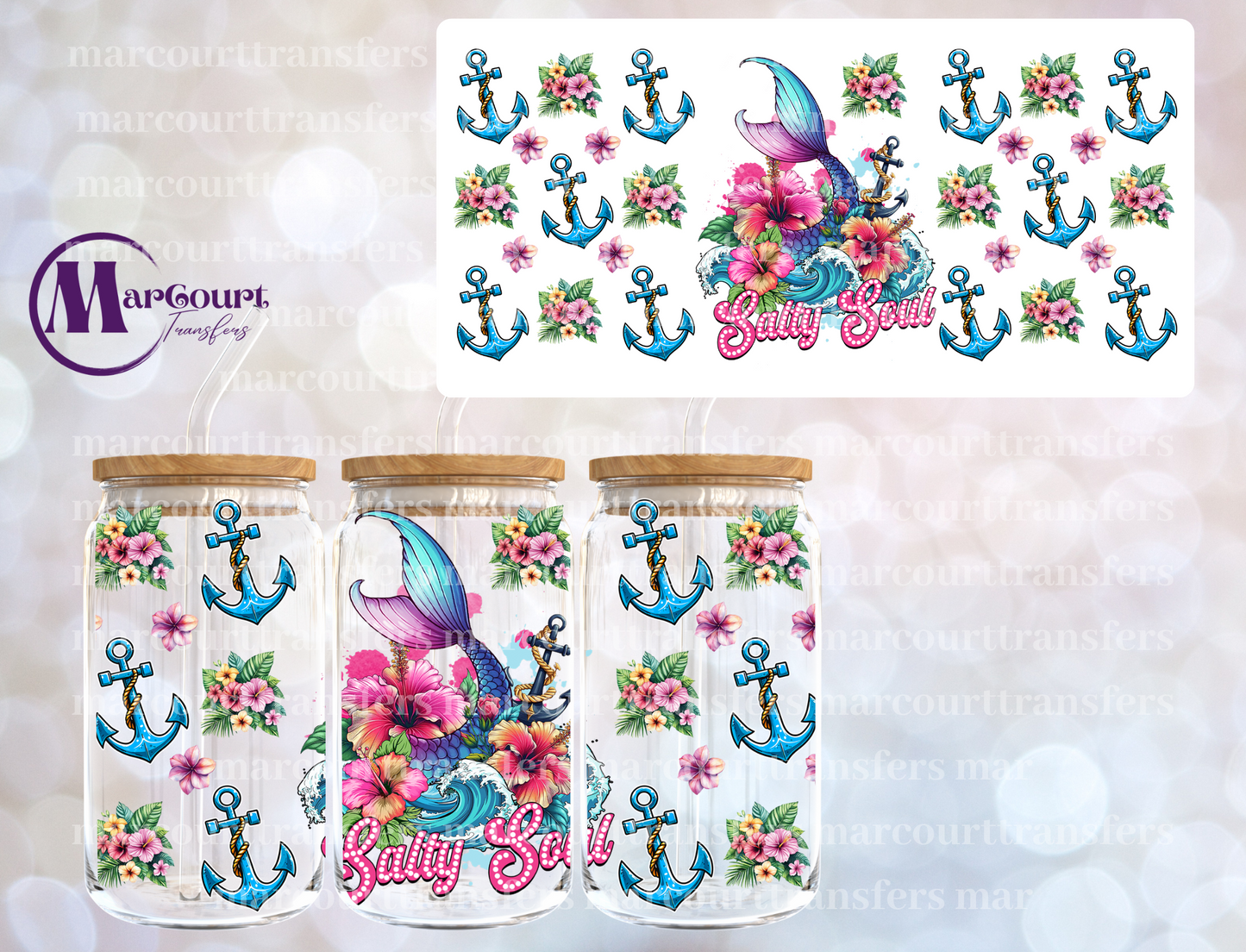 SALTY SOUL-16 0Z-UV DTF CUP WRAP