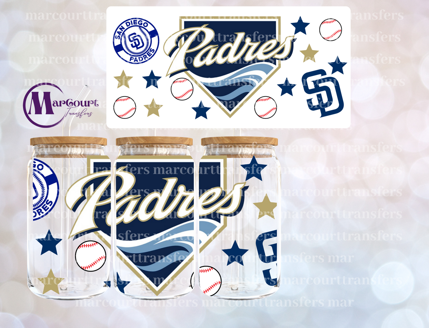 SAN DIEGO PADRES-16 0Z-UV DTF CUP WRAP