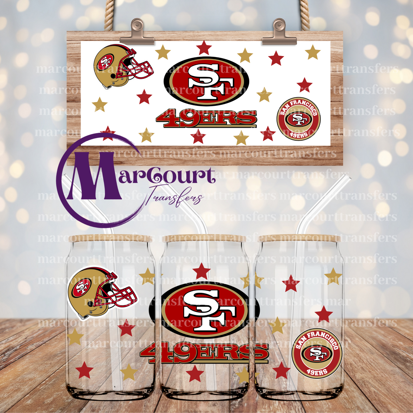 SAN FRANCISCO 49ERS-16 OZ- UV DTF CUP WRAP