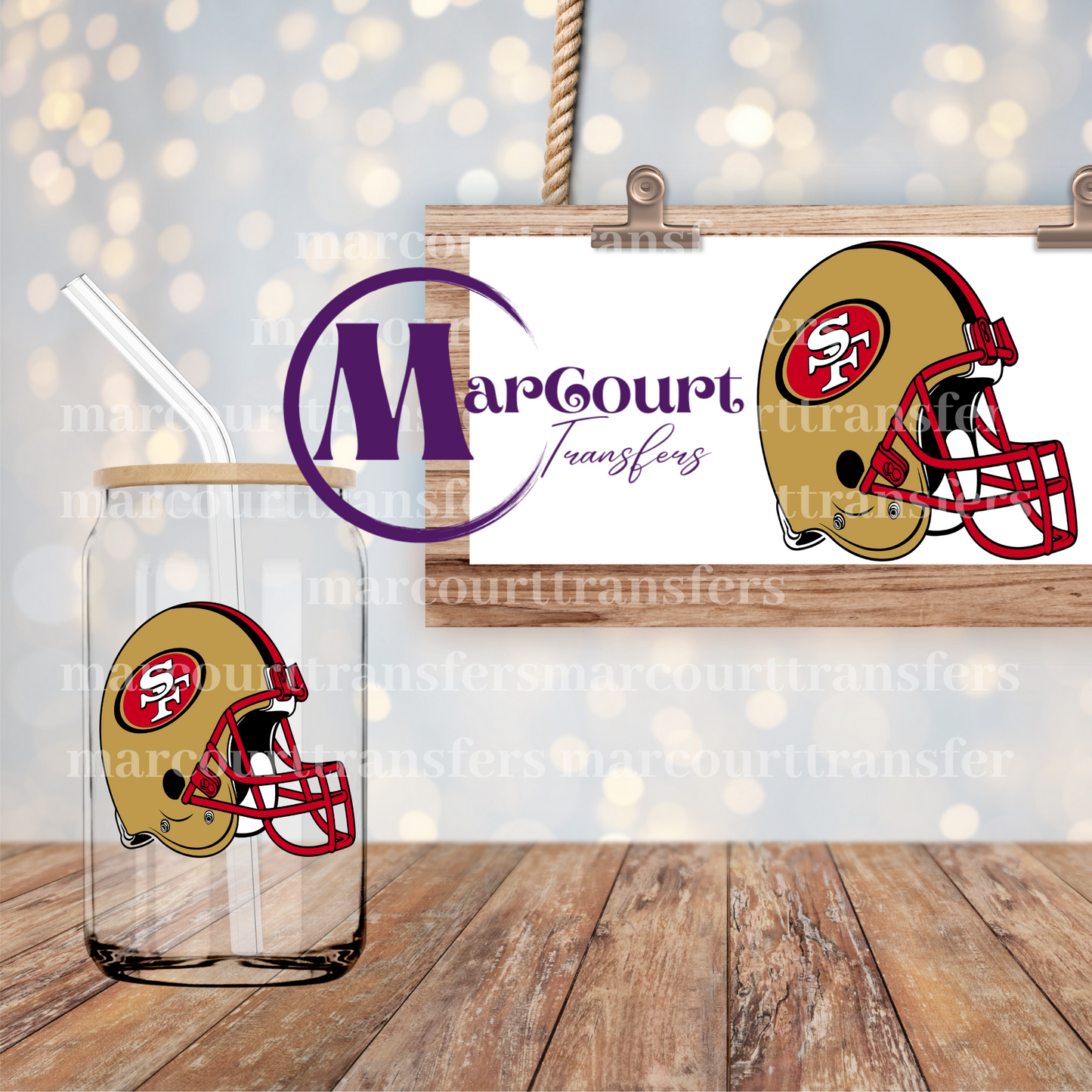 SAN FRANCISCO 49ERS HELMET-DECAL-UV DTF CUP WRAP