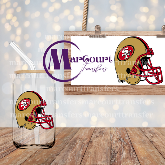 SAN FRANCISCO 49ERS HELMET DECAL-UV DTF CUP WRAP