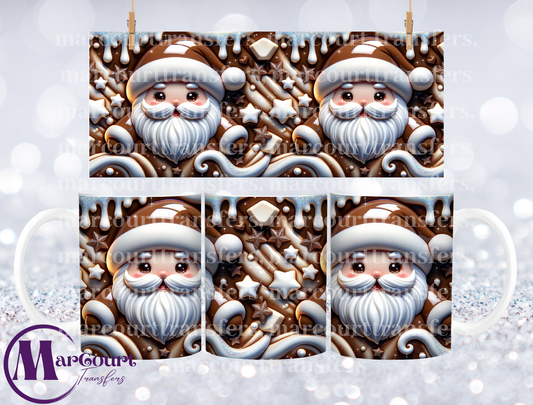 SANTA (BROWN)-MUG TRANSFER